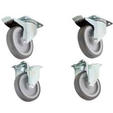 Kit de 4 roues, 2 avec freins pour support  armoires