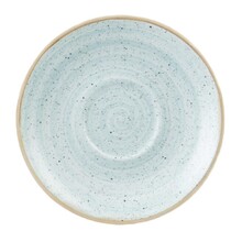 Soucoupes à cappuccino rondes Churchill Stonecast bleu pâle 185mm (lot de 12)