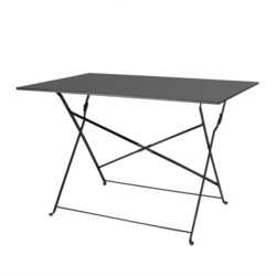 Table de terrasse pliable noire 1100 x 700 mm