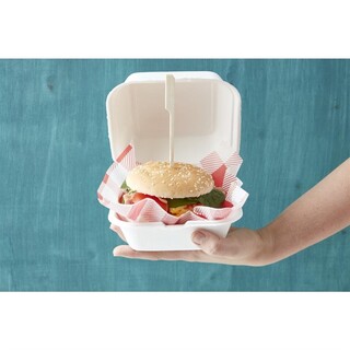 photo 4 boîtes à hamburger compostables 15,3 cm (x500)