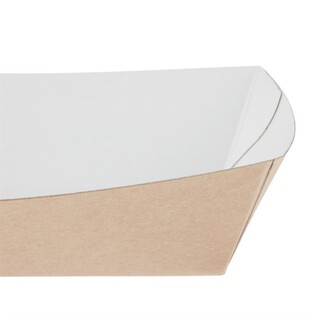 photo 2 barquettes alimentaires moyennes kraft compostables (lot de 250)