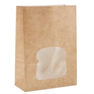 photo 1 sacs sandwich kraft recyclables noirs avec fenêtre (lot de 250)