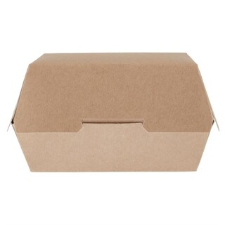 photo 2 grandes boîtes burger kraft compostables 135mm (lot de 250)