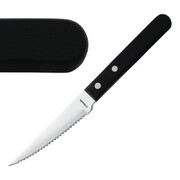 Photo 1 matériel référence H003: Couteaux à steak amefa manche noir 217mm - Lot de 12