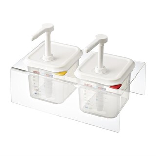 photo 1 lot de 2 distributeurs de sauce araven gn 1/6 transparents 2.6l