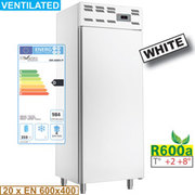 Armoire frigorifique 20x en 600x400, ventilé 500 lit. skinplate blanc