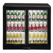 Arrière-bar deux portes coulissantes Polar Série G Noir 198 litres