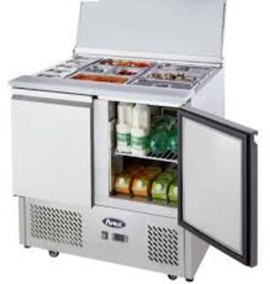 photo 1 meuble saladette capot inox 2 portes