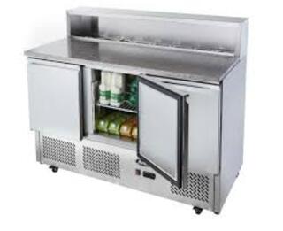 photo 3 meuble à pizza comptoir inox green 3 portes x7 bac 1/6