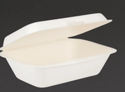 Barquettes à charnière en bagasse compostables 18,2 cm (x250)
