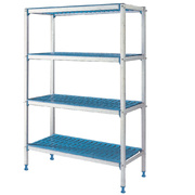 Photo 1 matériel référence RLA184-4EF: Rayonnage linéaire en aluminium anodisé 4 niveaux Modular Rack