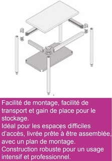 photo 3 table de travail centrale profondeur 500