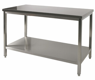 photo 1 table inox centrale démontable, entièrement en inox 441, résistante 600 x 600 x 900