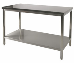 Photo 1 matériel référence TTDS0761: Table inox centrale démontable, entièrement en inox 441, résistante 700 x 600 x 900