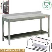 Photo 1 matériel référence TTDSB0661: Table inox murale démontable, entièrement en inox 441, résistante 600 x 600 x 900