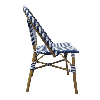 photo 2 lot de 2 chaises style parisier en rotin bleues
