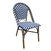 Photo 1 matériel référence CH110: Lot de 2 chaises style Parisier en rotin bleues