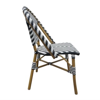 photo 2 lot de 2 chaises style parisier en rotin noires