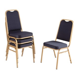 photo 5 chaises de banquet à dossier carré bolero bleues