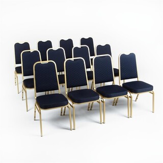 photo 6 chaises de banquet à dossier carré bolero bleues