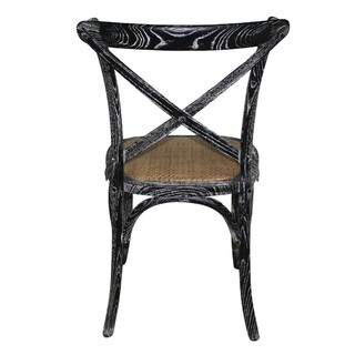 photo 3 chaises en bois patiné avec dossier croisé bolero noires