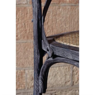photo 5 chaises en bois patiné avec dossier croisé bolero noires