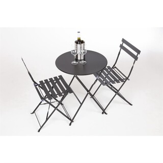 photo 6 chaises de terrasse en acier bolero noires