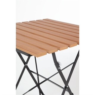 photo 2 table bistro carrée en imitation bois bolero 600mm