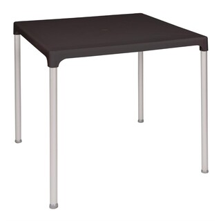 photo 1 table carrée avec pieds aluminium bolero noire 750mm