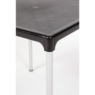 photo 2 table carrée avec pieds aluminium bolero noire 750mm