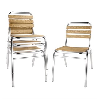 photo 2 chaises bistro frêne et aluminium bolero