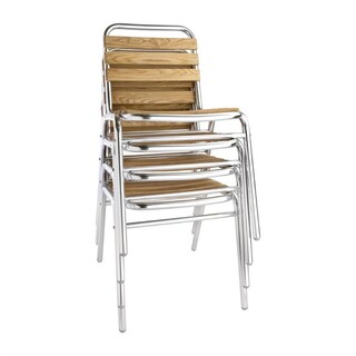 photo 3 chaises bistro frêne et aluminium bolero