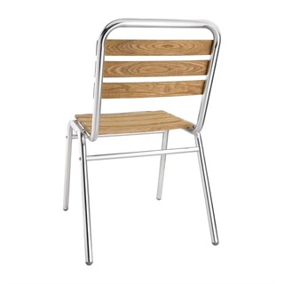 photo 6 chaises bistro frêne et aluminium bolero