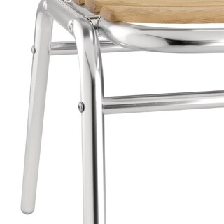 photo 7 chaises bistro frêne et aluminium bolero