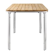 Photo 1 matériel référence GL982: Table carrée en frêne et aluminium Bolero 700mm