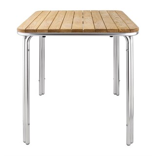 photo 1 table carrée en frêne et aluminium bolero 700mm