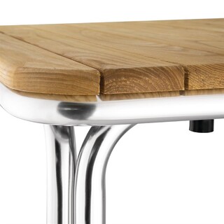 photo 4 table carrée en frêne et aluminium bolero 700mm