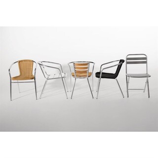 photo 2 fauteuils empilables en aluminium bolero