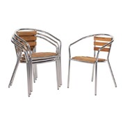 Photo 1 matériel référence U421: Fauteuils en frêne et aluminium Bolero 730mm