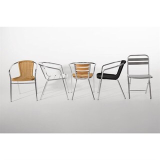 photo 2 fauteuils en frêne et aluminium bolero 730mm