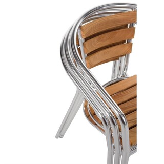 photo 6 fauteuils en frêne et aluminium bolero 730mm