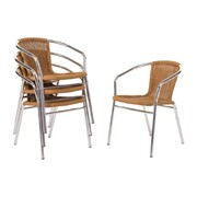 Photo 1 matériel référence U422: Fauteuils en rotin et aluminium empilables Bolero