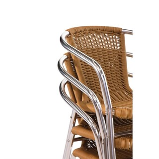 photo 4 fauteuils en rotin et aluminium empilables bolero