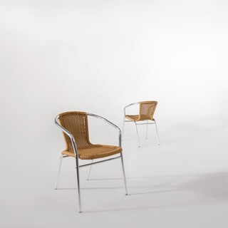 photo 6 fauteuils en rotin et aluminium empilables bolero