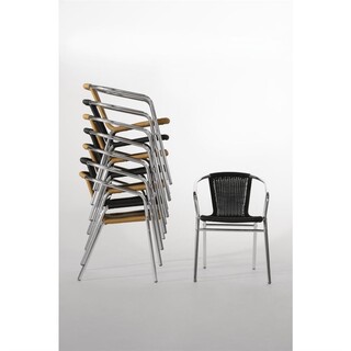 photo 8 fauteuils en rotin et aluminium empilables bolero