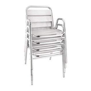 photo 4 fauteuils empilables en aluminium avec accoudoirs bolero x4