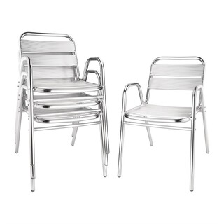 photo 5 fauteuils empilables en aluminium avec accoudoirs bolero x4