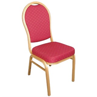photo 1 chaises de banquet en aluminium à dossier arrondi bolero rouges