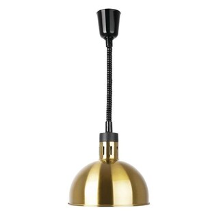 photo 1 lampe chauffante dôme rétractable buffalo finition dorée