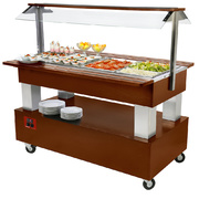 Buffet - salad bar réfrigéré, 4x gn 1/1-150 bois acajou